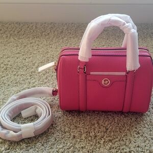 Michael Kors Pink Satchel with Gold Accents